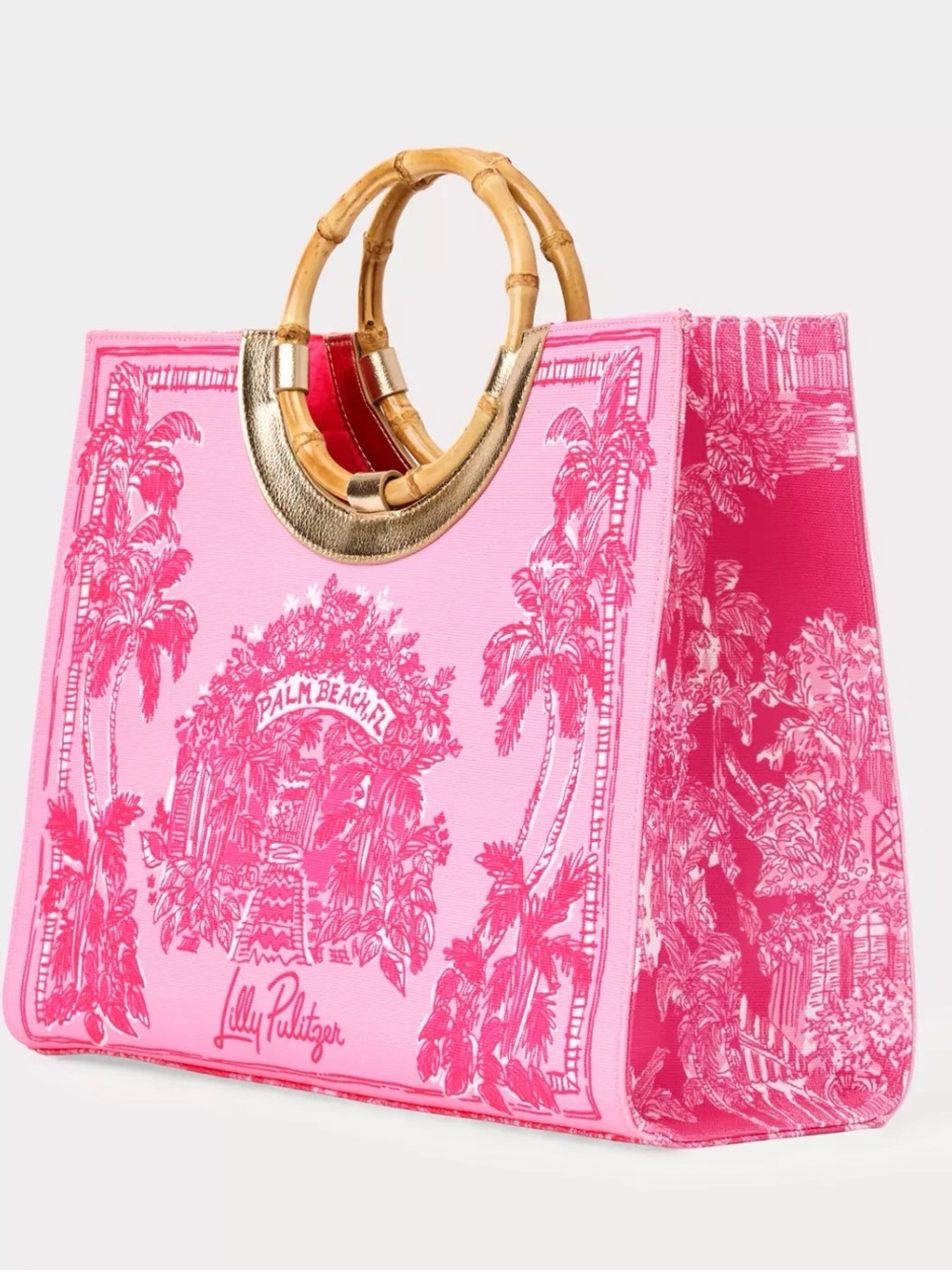 Lilly Pulitzer Iconic 65th Anniv. Tote with Bamboo Rings-Sold Out everywhere!!! - Picture 4 of 6
